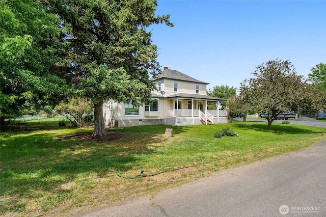 449 NE Cliff Ave, Wilbur, WA 99185 - view of front facade featuring covered porch and a front lawn