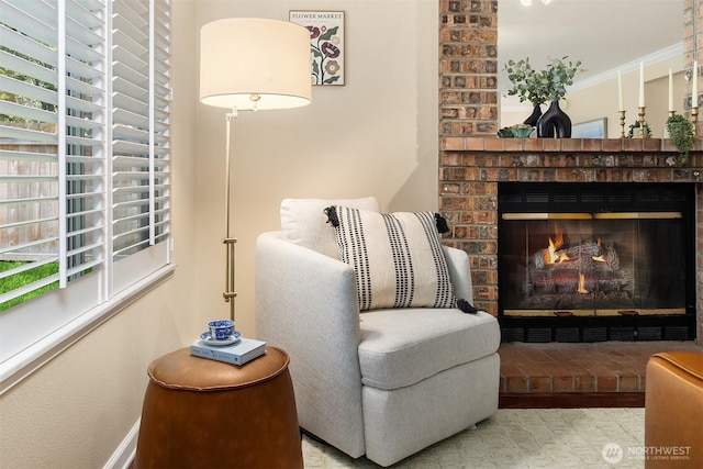 600 213th St SW, Bothell, WA 98021 - living area with a fireplace and baseboards