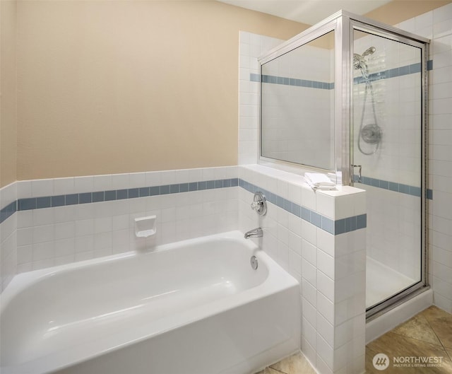 600 213th St SW, Bothell, WA 98021 - full bath featuring a garden tub, a stall shower, and tile patterned floors