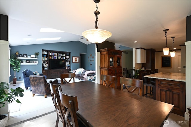 804 S Park Ct, Lynden, WA 98264 - dining space featuring vaulted ceiling and light tile patterned floors