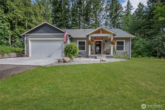 17501 Clearlake Blvd SE, Yelm, WA 98597 - view of front of house featuring concrete driveway, an attached garage, and a front yard