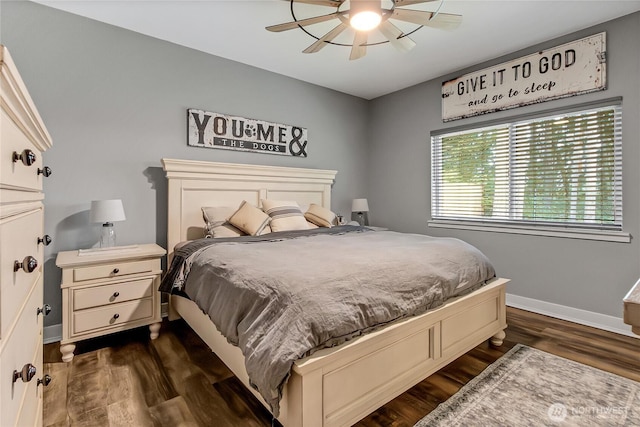 17501 Clearlake Blvd SE, Yelm, WA 98597 - bedroom featuring dark wood-type flooring and a ceiling fan