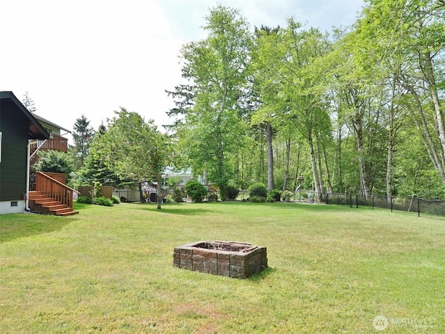 801 Hassalo Ave SE, Ocean Shores, WA 98569 - view of yard featuring an outdoor fire pit