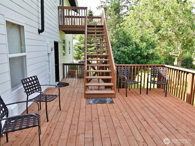 801 Hassalo Ave SE, Ocean Shores, WA 98569 - wooden deck with stairway