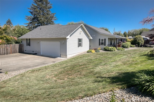 108 Garden Pl, Elma, WA 98541 - view of side of property featuring a garage, concrete driveway, and covered porch