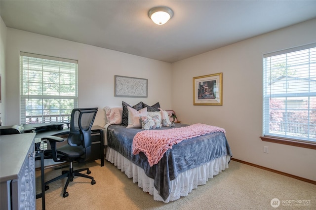 108 Garden Pl, Elma, WA 98541 - bedroom featuring multiple windows, light colored carpet, and a desk