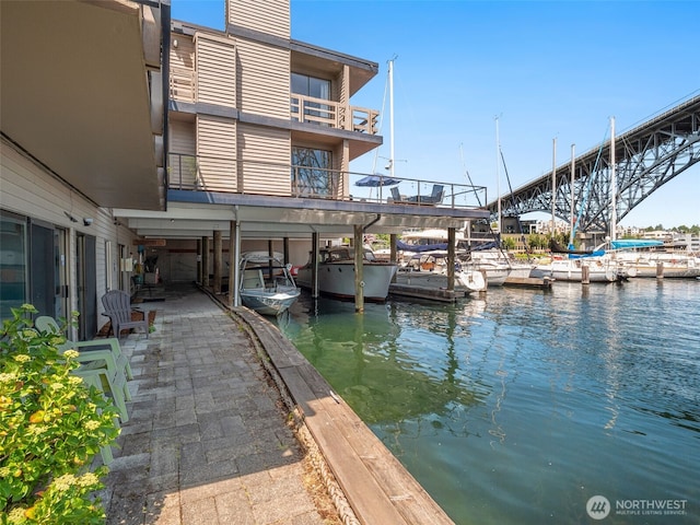 2900 Westlake Ave N, Seattle, WA 98109 - dock area featuring a water view and a balcony