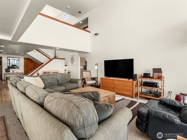 2900 Westlake Ave N, Seattle, WA 98109 - carpeted living room with stairs