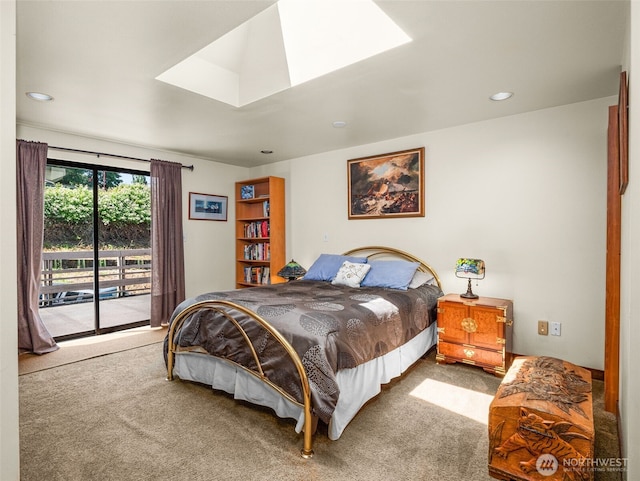 2900 Westlake Ave N, Seattle, WA 98109 - bedroom featuring carpet floors, access to outside, a skylight, and recessed lighting