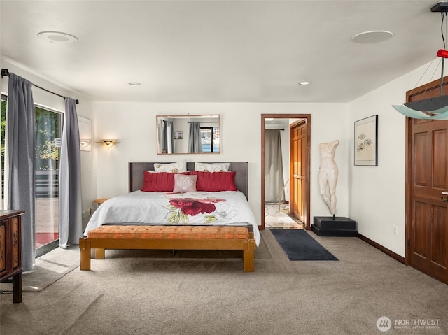 2900 Westlake Ave N, Seattle, WA 98109 - bedroom featuring carpet floors, access to outside, and baseboards
