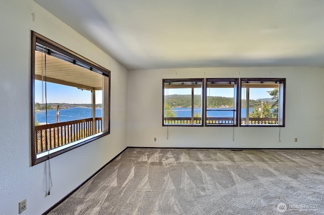 2781 Lake Whatcom Blvd, Bellingham, WA 98229 - empty room featuring carpet, plenty of natural light, and a water view