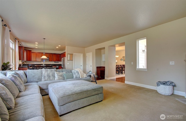 15202 NE 102nd Way, Vancouver, WA 98685 - carpeted living area featuring baseboards and recessed lighting