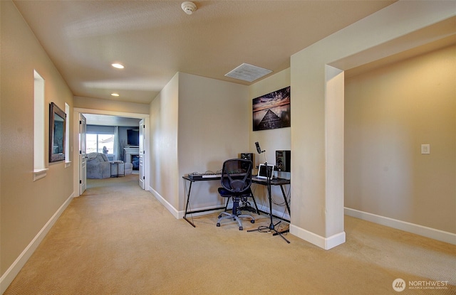 15202 NE 102nd Way, Vancouver, WA 98685 - hallway with carpet, an office area, and recessed lighting