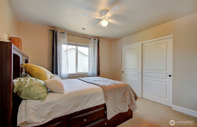 15202 NE 102nd Way, Vancouver, WA 98685 - bedroom featuring light colored carpet, a closet, and ceiling fan