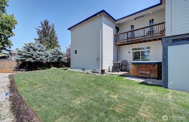 15202 NE 102nd Way, Vancouver, WA 98685 - rear view of property with a hot tub, a balcony, and a patio area