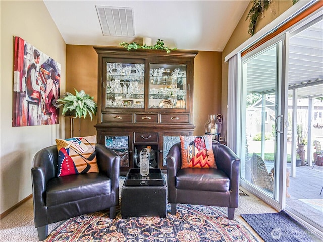 4425 65th St E, Tacoma, WA 98443 - living room featuring lofted ceiling and carpet floors
