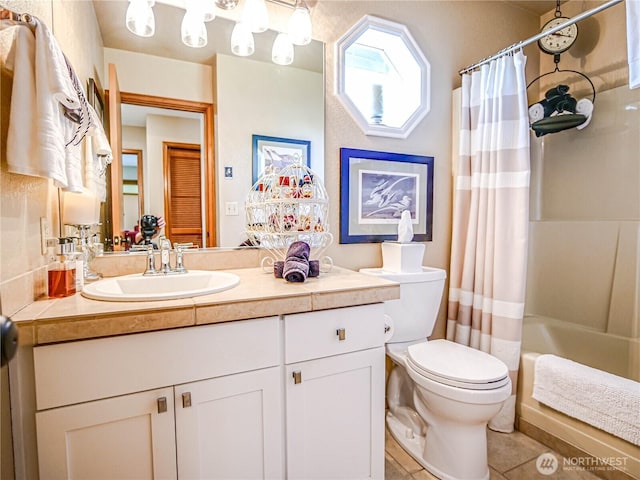 4425 65th St E, Tacoma, WA 98443 - full bathroom with tile patterned flooring, vanity, and shower / tub combo