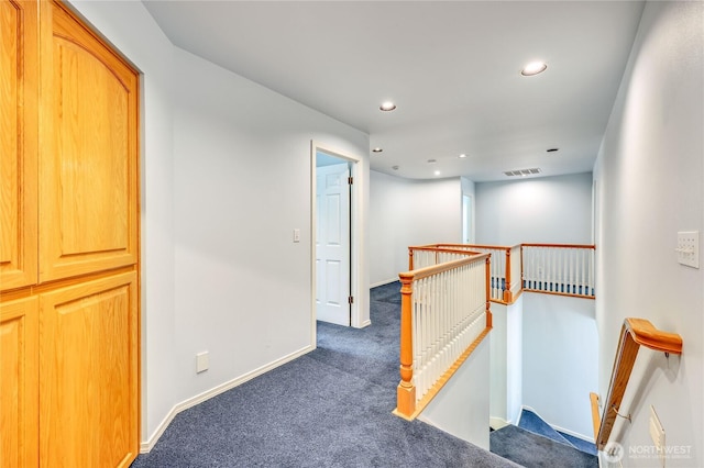 2800 Cliff St, Port Townsend, WA 98368 - hallway featuring an upstairs landing, carpet, and recessed lighting