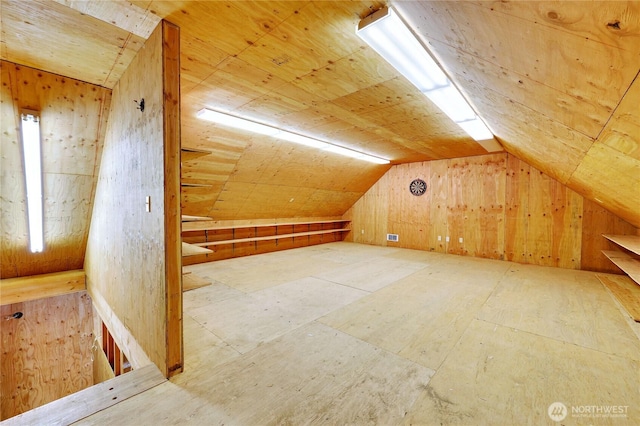 2800 Cliff St, Port Townsend, WA 98368 - additional living space featuring lofted ceiling and wooden walls