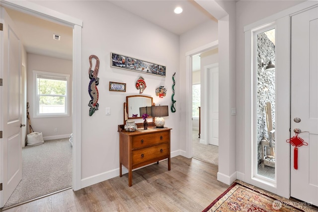 4689 Petrel St, Port Townsend, WA 98368 - entryway featuring light wood-style floors and recessed lighting