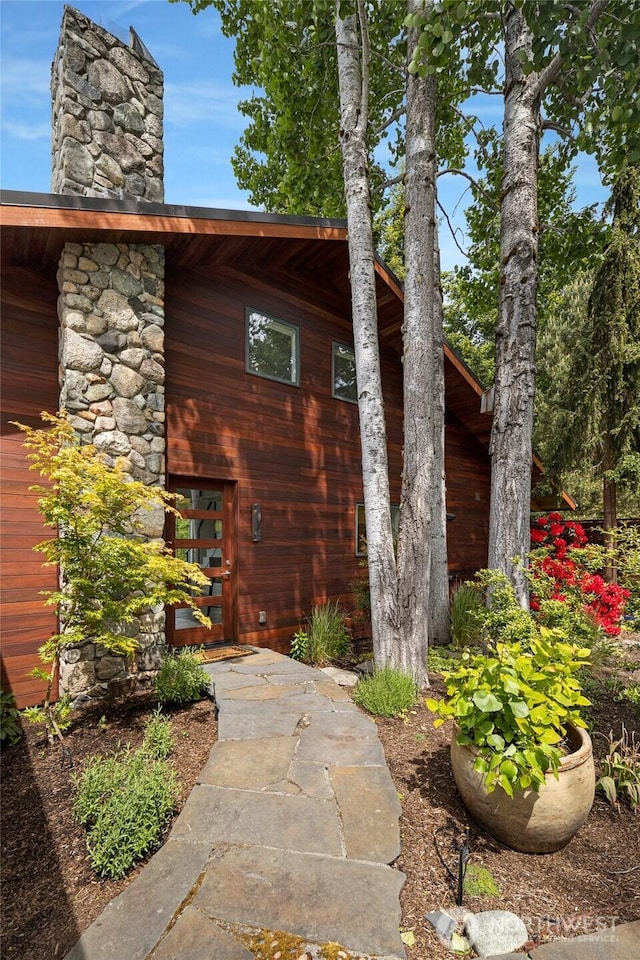 2000 Mount Dallas Rd, Friday Harbor, WA 98250 - doorway to property featuring a chimney