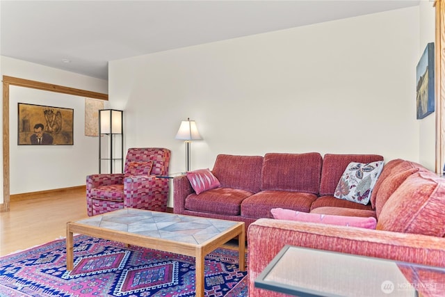427 Rendezvous Rd, Winthrop, WA 98862 - living room featuring wood finished floors and baseboards