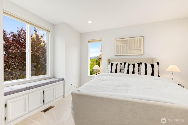 4213 249th Ct SE, Sammamish, WA 98029 - bedroom featuring light carpet, multiple windows, and recessed lighting