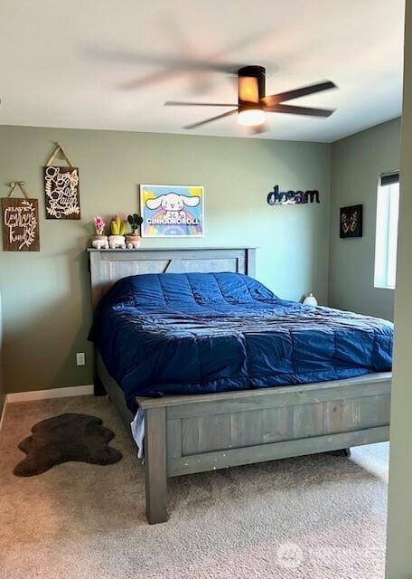 1342 Cascade St, Sultan, WA 98294 - bedroom with carpet flooring, ceiling fan, and baseboards