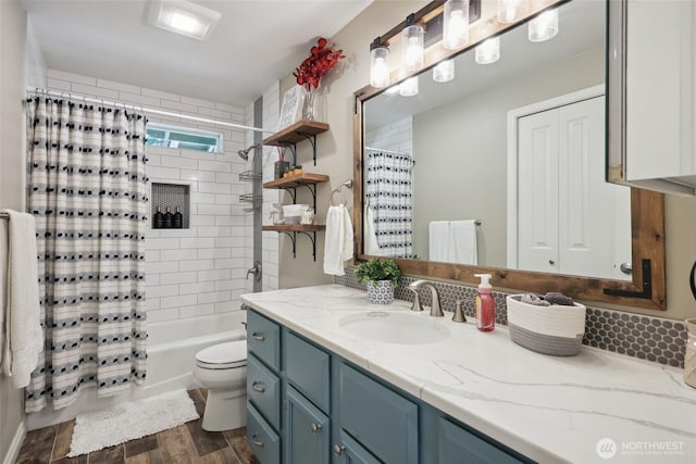 1910 Lenox Ct NW, Olympia, WA 98502 - full bathroom featuring vanity, wood finished floors, and shower / bath combination with curtain