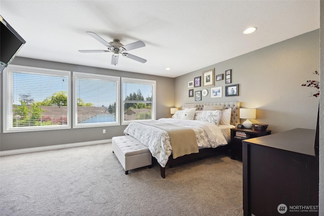 1910 Lenox Ct NW, Olympia, WA 98502 - carpeted bedroom with a ceiling fan and recessed lighting