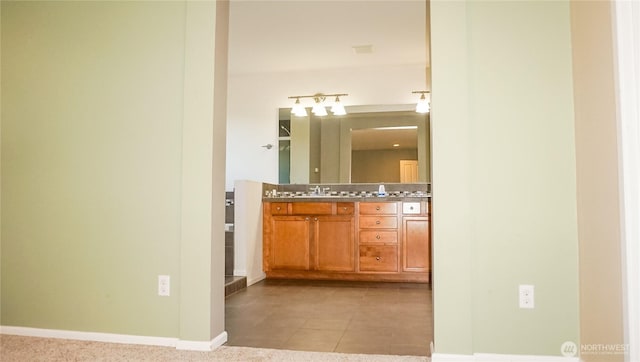 21502 51st Ave S Unit 44, Kent, WA 98032 - bathroom with double vanity and tile patterned floors