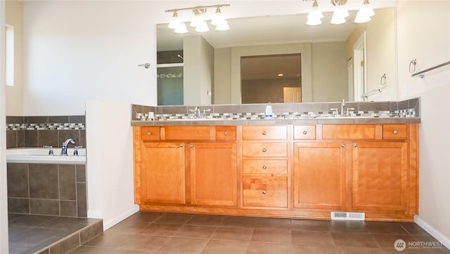 21502 51st Ave S Unit 44, Kent, WA 98032 - bathroom with double vanity, tile patterned floors, and a bath