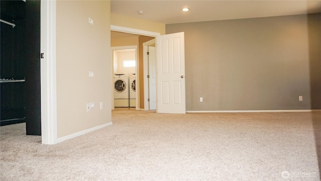 21502 51st Ave S Unit 44, Kent, WA 98032 - carpeted spare room featuring separate washer and dryer, recessed lighting, and a smoke detector