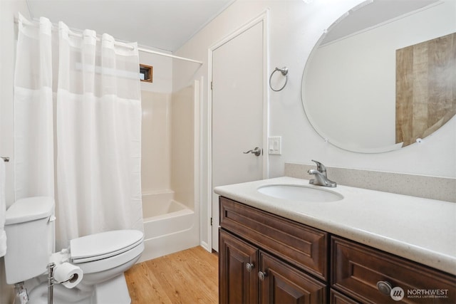 23704 9th Pl W, Bothell, WA 98021 - full bath with vanity, wood finished floors, and shower / bath combo