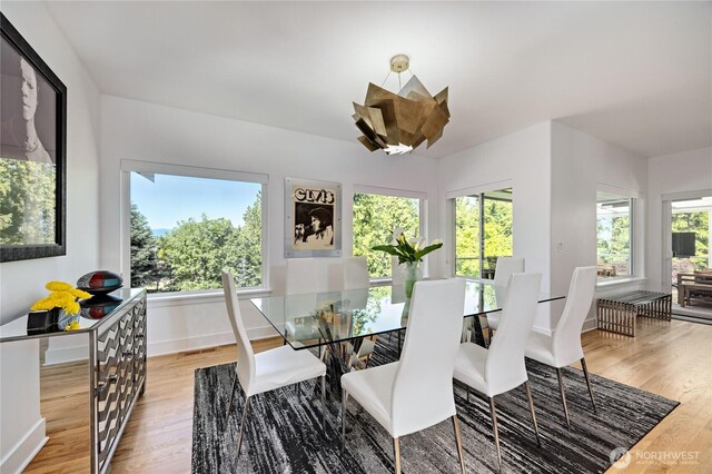 63 Red Cedar Ln, Port Ludlow, WA 98365 - dining area featuring light wood-style floors and plenty of natural light