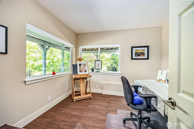 63 Red Cedar Ln, Port Ludlow, WA 98365 - home office featuring wood finished floors and baseboards