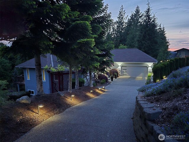 63 Red Cedar Ln, Port Ludlow, WA 98365 - view of property hidden behind natural elements featuring concrete driveway