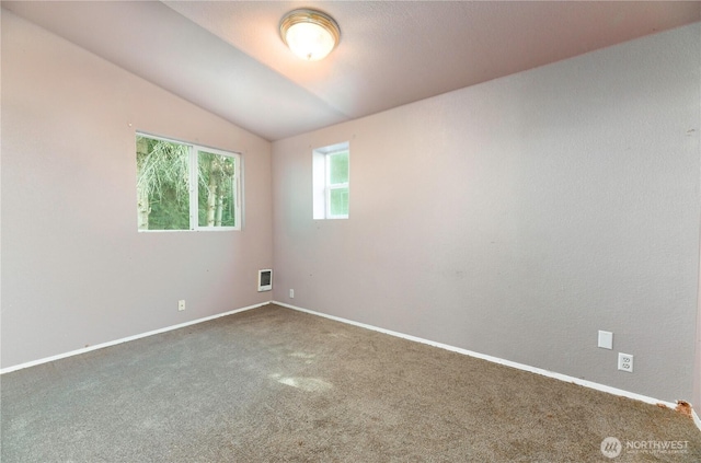 7029 Riverview Rd, Snohomish, WA 98290 - spare room with carpet, lofted ceiling, and baseboards