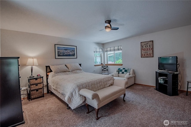 180N Mount Christie Dr, Hoodsport, WA 98548 - carpeted bedroom with a ceiling fan
