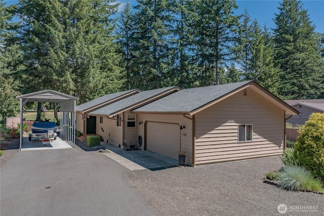 180N Mount Christie Dr, Hoodsport, WA 98548 - view of front of home featuring an attached garage, driveway, and roof with shingles