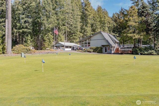 180N Mount Christie Dr, Hoodsport, WA 98548 - view of property's community featuring a putting area and a deck