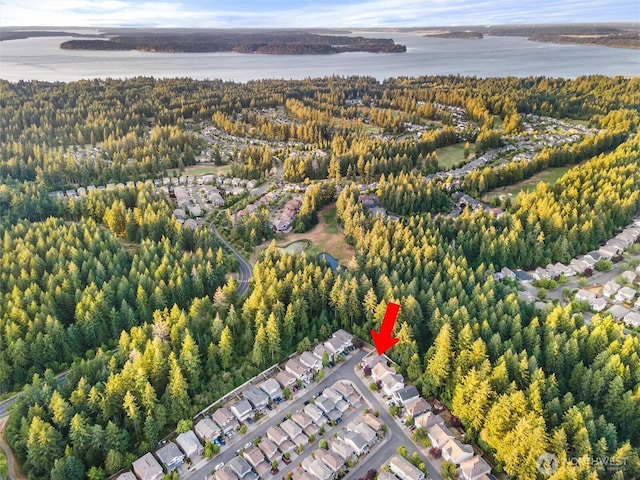 3632 London Loop NE, Lacey, WA 98516 - view of property location with a heavily wooded area and a large body of water