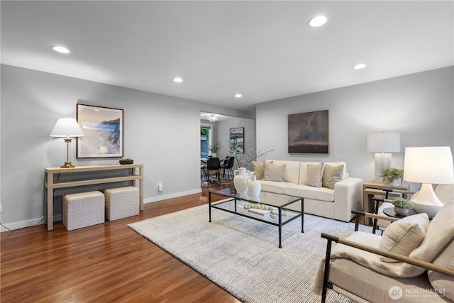 7979 NE 28th St, Medina, WA 98039 - living room featuring recessed lighting and wood finished floors