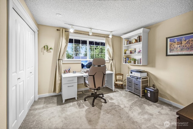 12907 SE 245th St, Kent, WA 98030 - carpeted office featuring a textured ceiling and track lighting