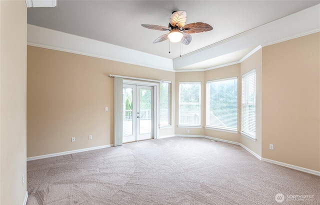 17713 92nd Ave E, Puyallup, WA 98375 - carpeted empty room with a ceiling fan and ornamental molding