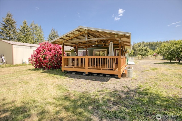 2685 E Hoquiam Rd, Hoquiam, WA 98550 - back of property featuring a yard and a wooden deck