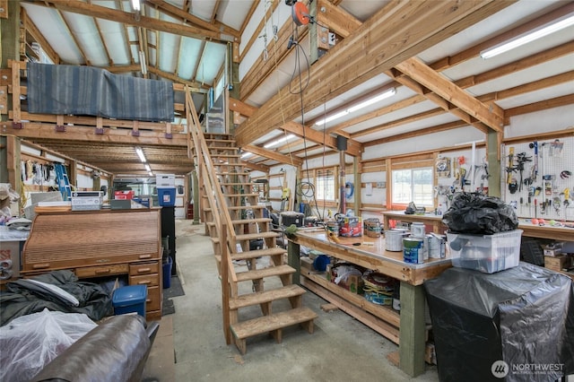 2685 E Hoquiam Rd, Hoquiam, WA 98550 - miscellaneous room featuring a workshop area and concrete floors