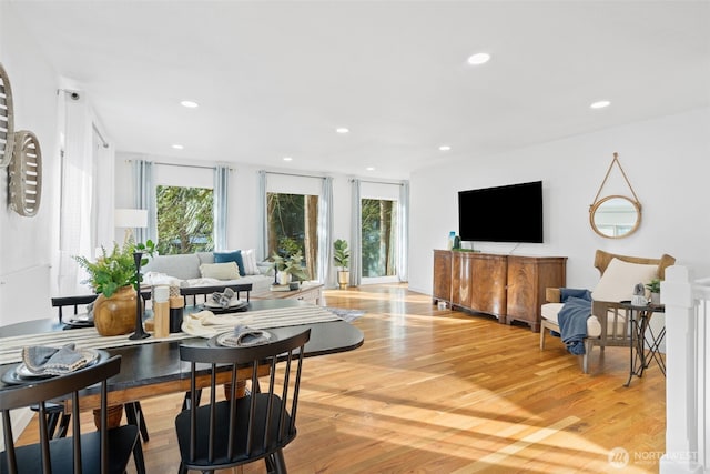 415 Sudden Valley Dr, Bellingham, WA 98229 - living room featuring healthy amount of natural light, light wood-style flooring, and recessed lighting