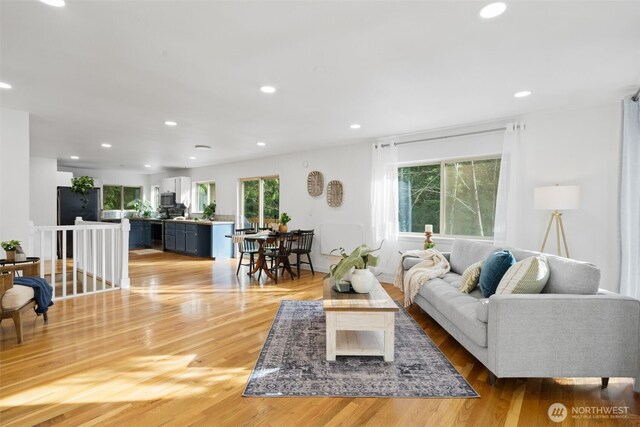 415 Sudden Valley Dr, Bellingham, WA 98229 - living room featuring recessed lighting and light wood finished floors