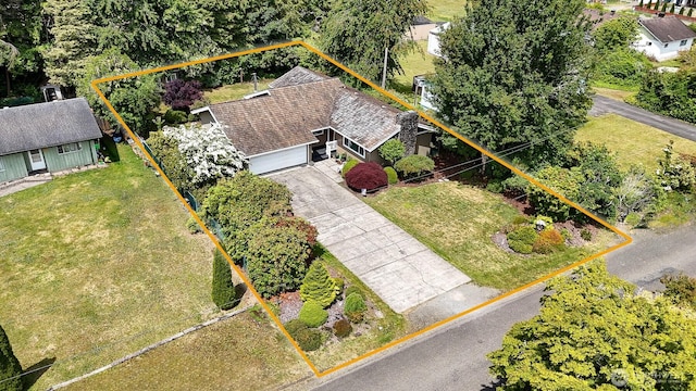 209 Old Hill Rd, Aberdeen, WA 98520 - view from above of property with property parcel outlined